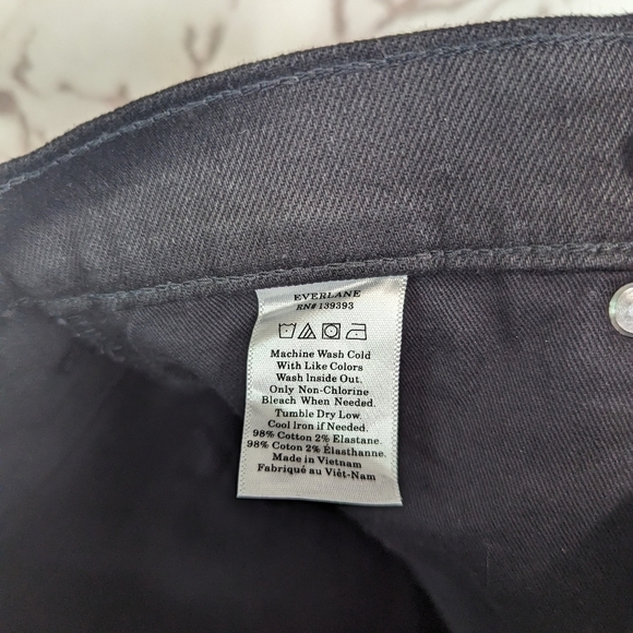 Everlane Skinny Jeans 27 X 29 Black The Mid Rise Crop Stretch Denim - Picture 9 of 10